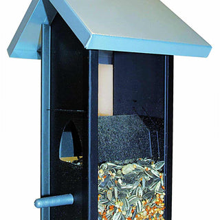 Firkantet fuglemater, 28 cm høy med fire spiseplasser