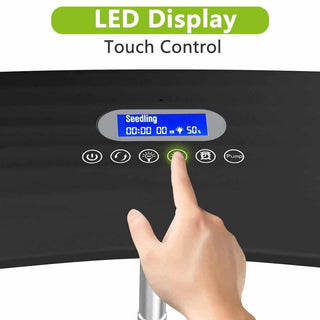 Den hydroponiske plantekassen har LED display med touch funksjon.