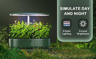 Lyset i den hydroponiske plantekassen gjør at man kan simulere dag og natt.