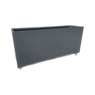 Plantekasse i galvanisert stål, 140x40x60 cm, med selvvanning, sort