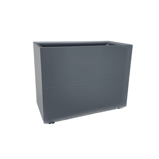 Plantekasse i galvanisert stål, 80x40x60 cm, med selvvanning, sort