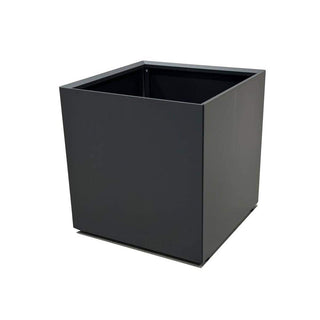 Plantekasse i galvanisert stål, 60x60x60, med selvvanning, antrasitt